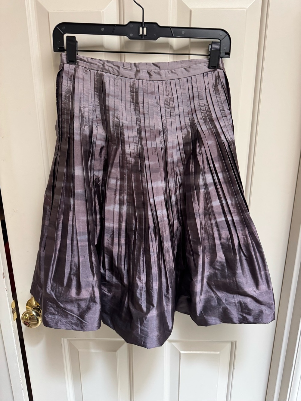Max Azria Pleated Lavender And Gray Silk Blend Skirt